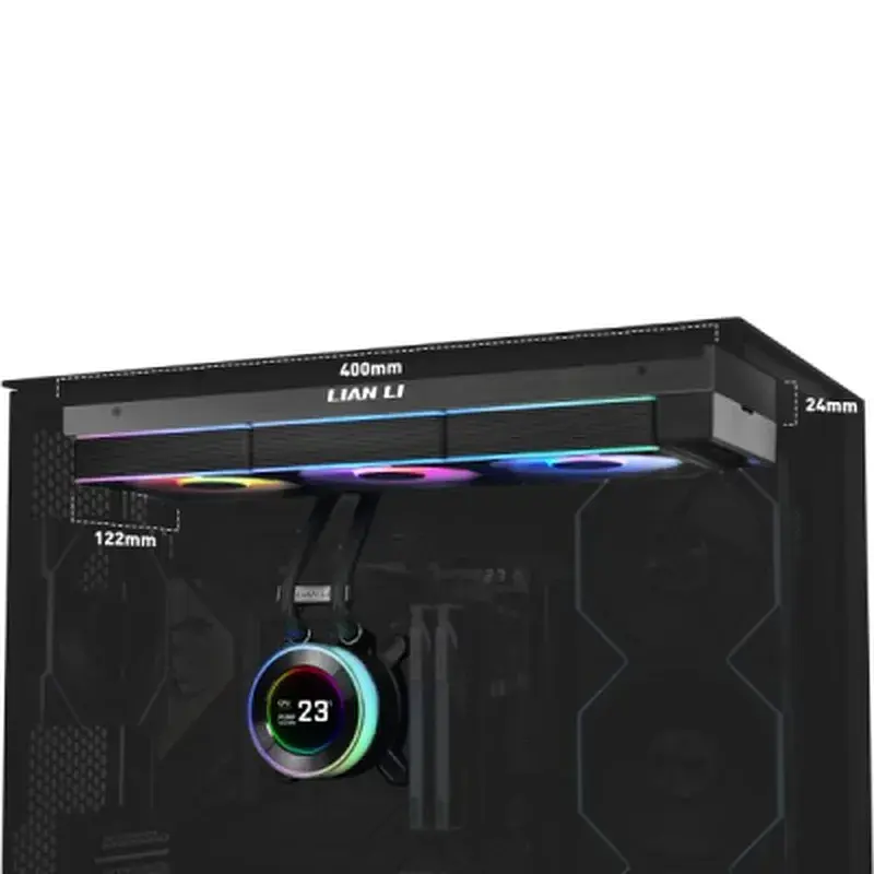 Система рідинного охолодження Lian Li HydroShift II LCD-C 360TL, Black (G89.GHS2LCD36TB.00) - фото 3