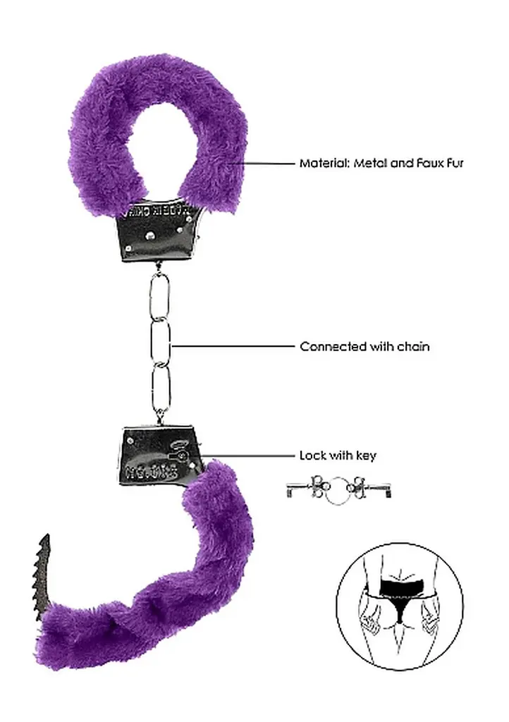 Наручники Beginners Handcuffs Furry - Purple Ouch! 36-OU002PUR 101705 - фото 5