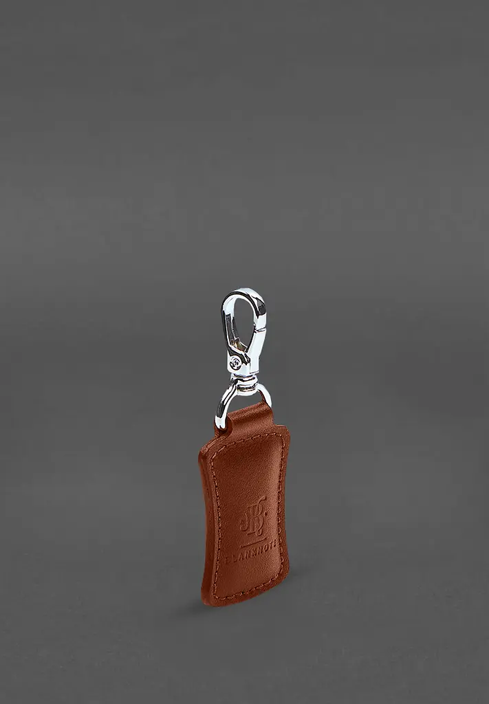 Шкіряний брелок Premium Світло-коричневий - фото 3