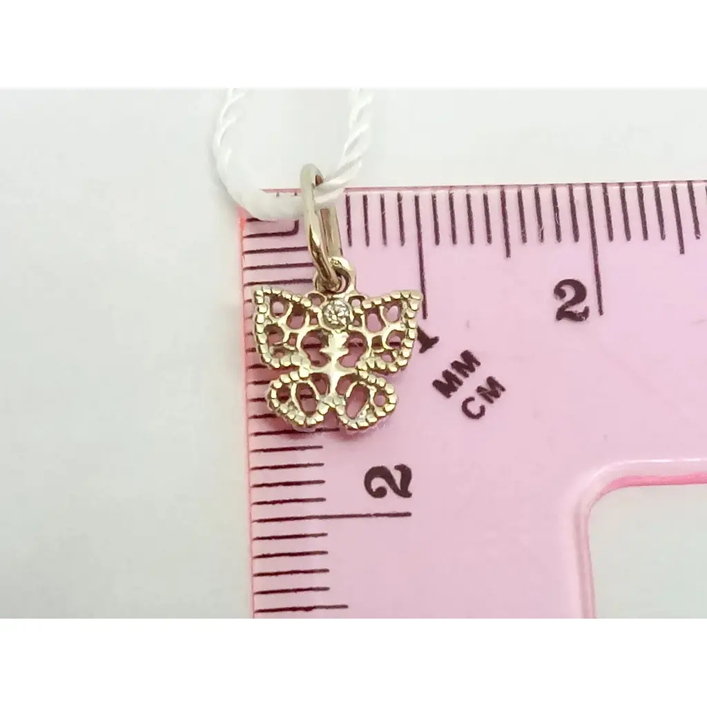 Золота підвіска Родинні коштовності Метелик з фіанітами. 140847 - фото 4