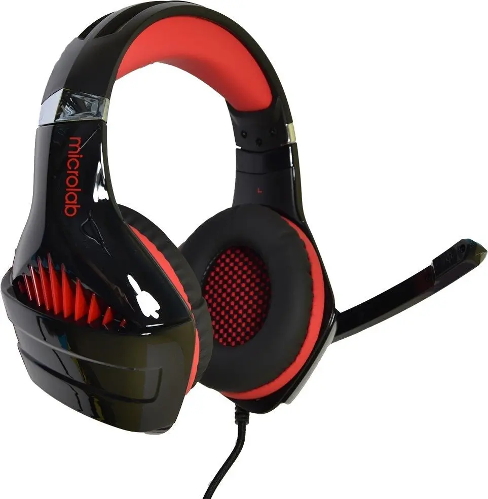 Гарнитура Microlab G6 3.5 мм/USB Black/Red (G6R) - фото 2