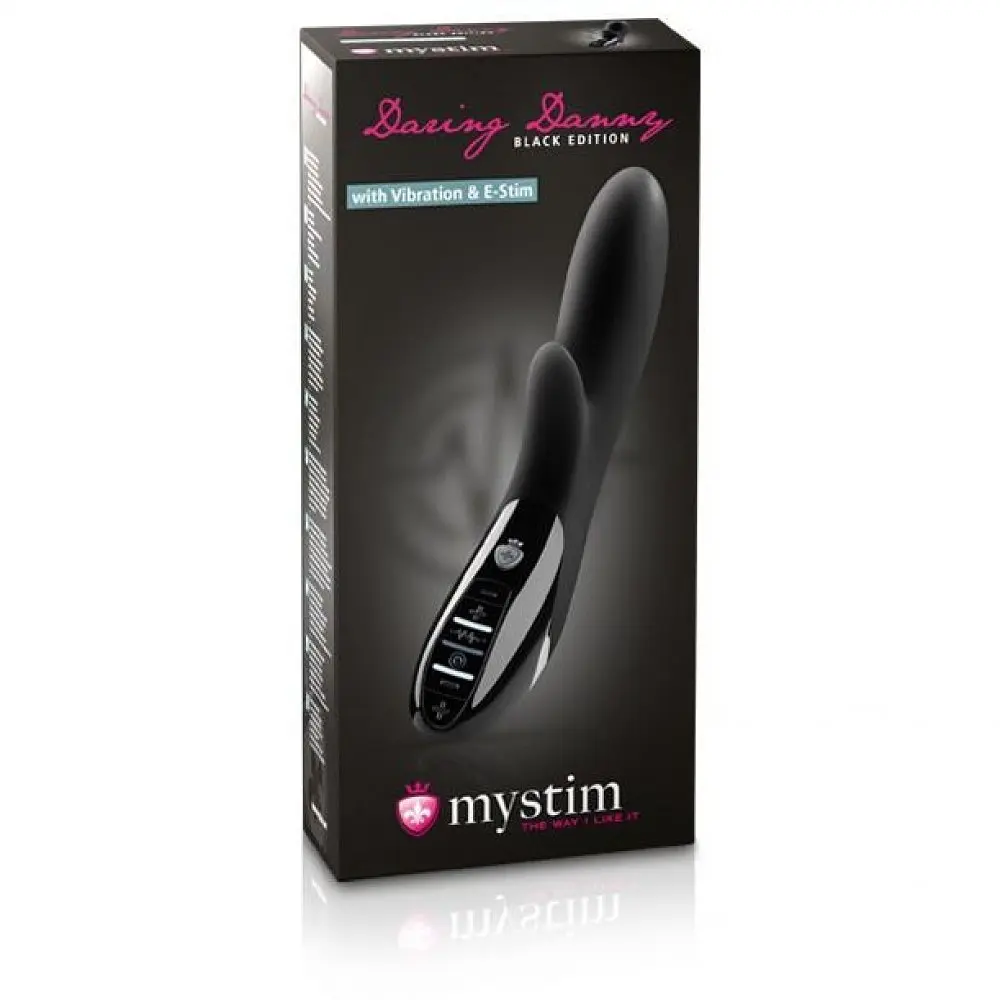 Вібратор-кролик Mystim Daring Danny eStim з електростимуляцією, 27х3.5 чорний - фото 5