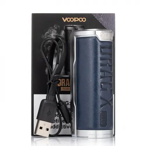 Батарейный мод для электронной сигареты VooPoo Drag X Plus 100W Mod Silver Blue (10714) - фото 4