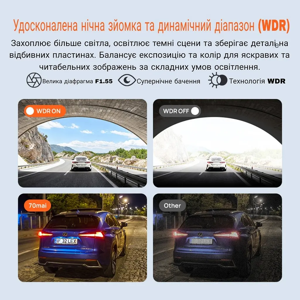Відеореєстратор Xiaomi 70mai Rearview Dash Cam S410 - фото 6