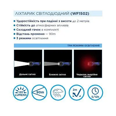 Ліхтар Westinghouse 3W LED WF1502 + 4 x AAA LR03 (WF1502-4LR03TB) - фото 3