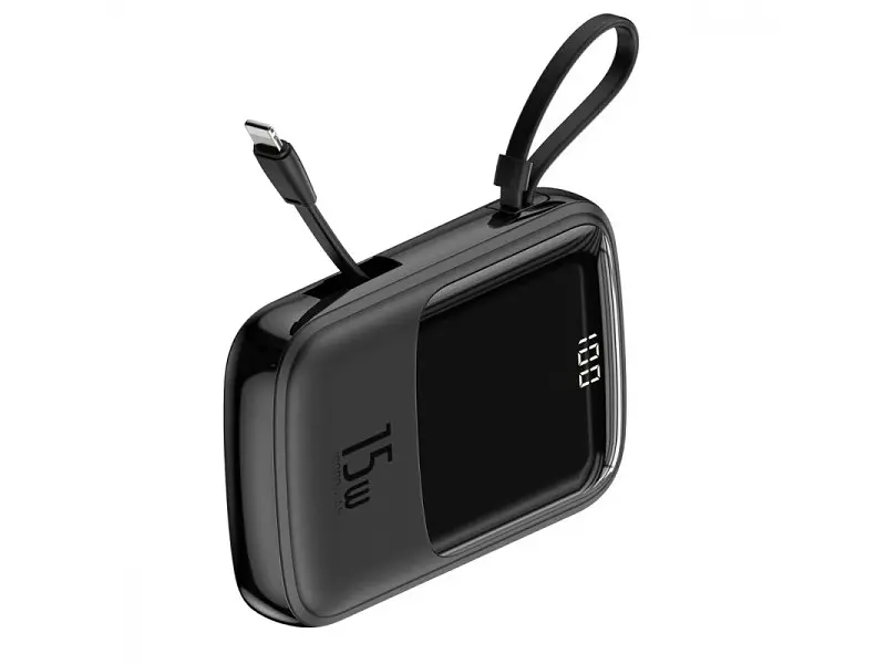 Зовнішній акумулятор (Power Bank) BASEUS Qpow Digital Display 10000mAh Black (PPQD050101) - фото 3