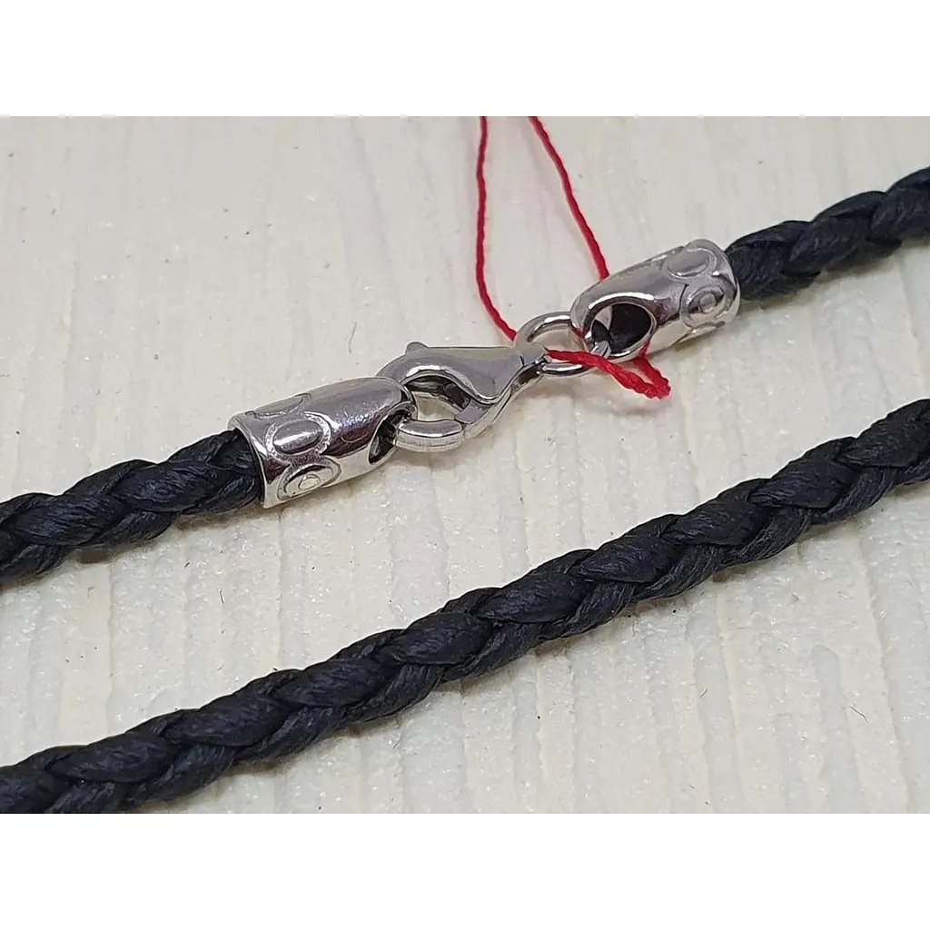 Ювелирный шнурок Мистер Твистер из текстиля с серебряными вставками. 7038Р 60 - фото 2