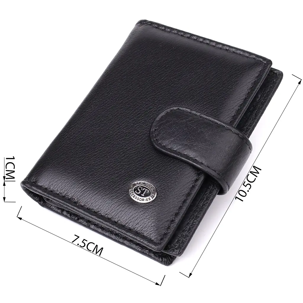 Мужской кошелек вертикальный из натуральной кожи ST Leather 7.5х10.5х1 см acs0029623 - фото 3