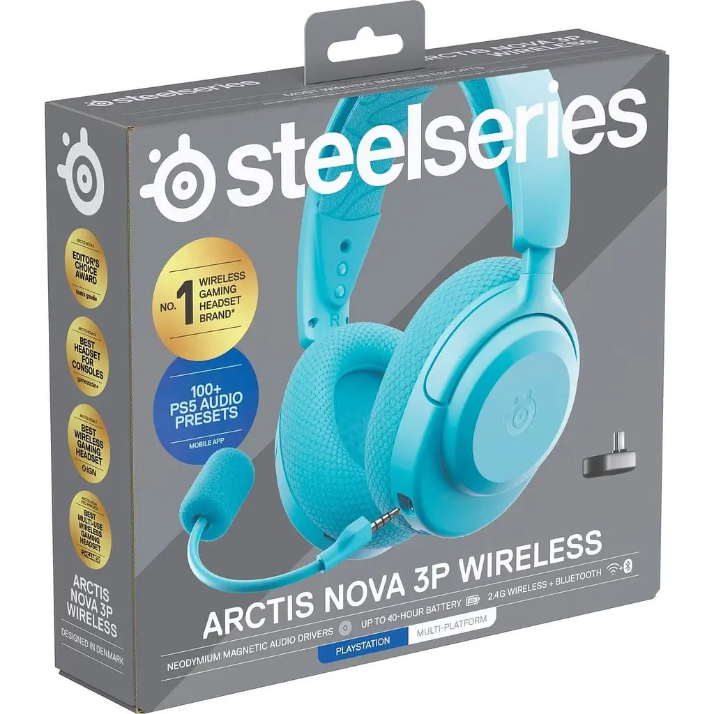 Ігрова гарнітура SteelSeries Arctis Nova 3P Wireless MultiPlatform Aqua (61688) - фото 5