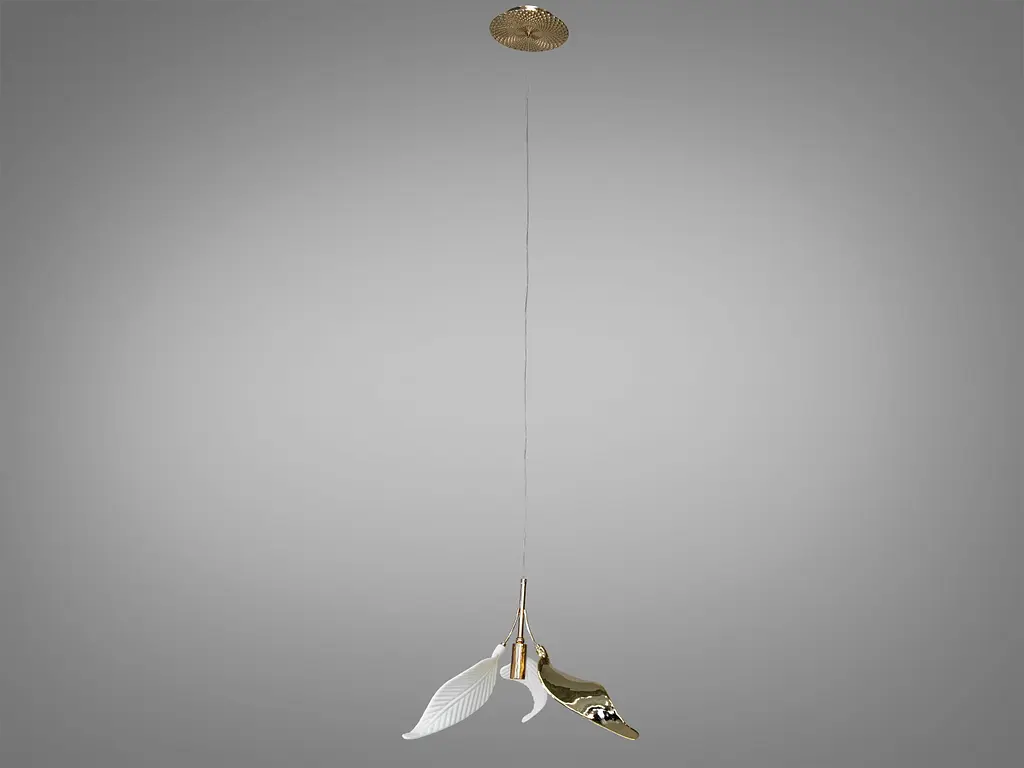 Креативная подвесная люстра из керамики, 1 лампа, золото - фото 2