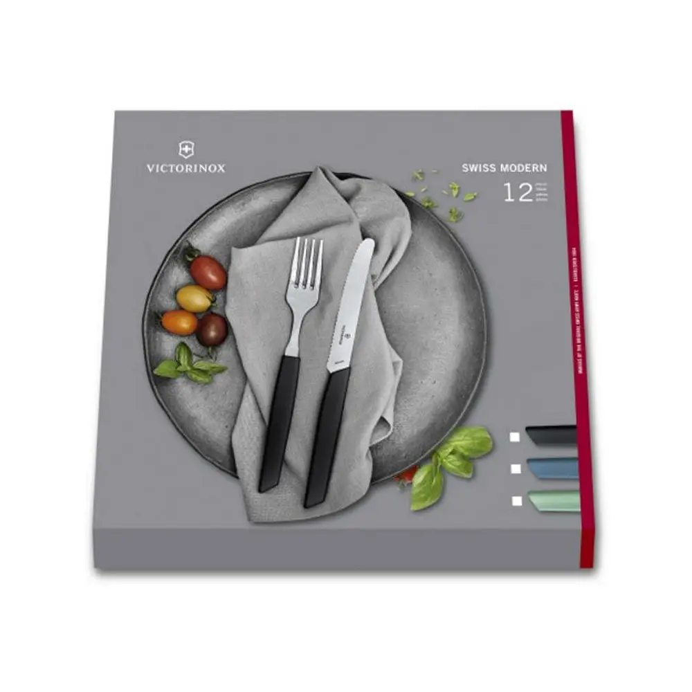 Набір кухонний Victorinox Swiss Modern Table Set 12шт з мятн. ручкою (6 ножів tomato 6 віделок) - фото 5