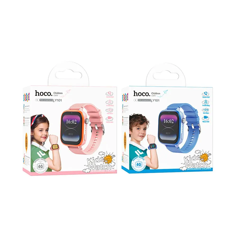 Дитячий смарт годинник Hoco Y101 Сhildren Smart Watch 4G GPS 680mAh/Android 8.1 IP65 Pink - фото 3