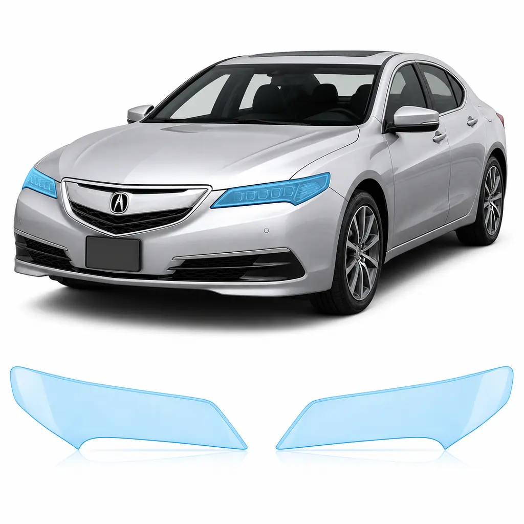 Антигравійна захисна бронеплівка за лекалами для Acura TLX I 2015-2017 - оптика (фари та ПТФ)