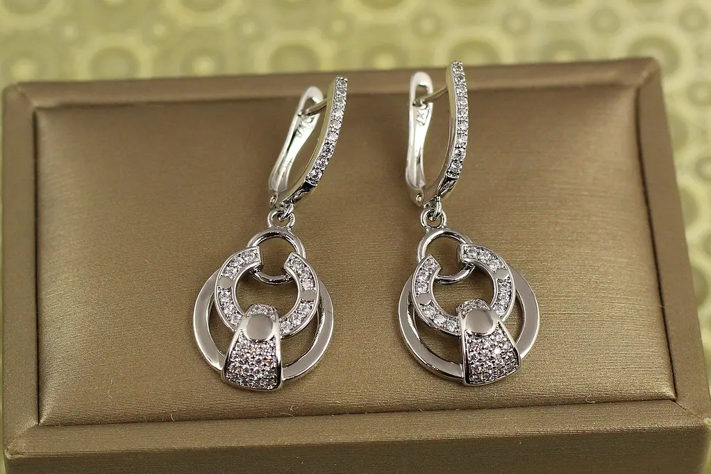 Сережки Xuping Jewelry підвіски Денвер 3,6 см сріблясті