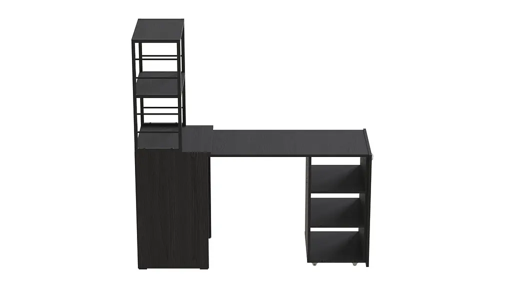 Стіл-тумба трансформер Смарт 4/2 з етажеркою Ferrum-decor 1430x1450x600 Чорний метал ДСП Сосна Кембра 16 мм (FRD-105132) - фото 2