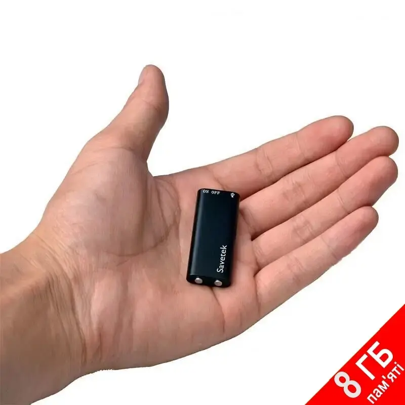 Міні диктофон Savetek 200 (GS-R01s), 8 Гб пам'яті, активація запису голосом VOX, до 96 годин запису (100301-1) - фото 2