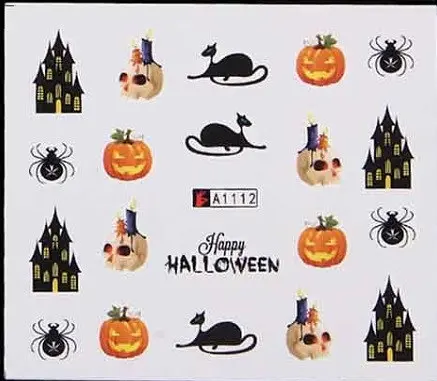 Наклейки для нігтів Happy Halloween 5 x 6 см різнобарвний