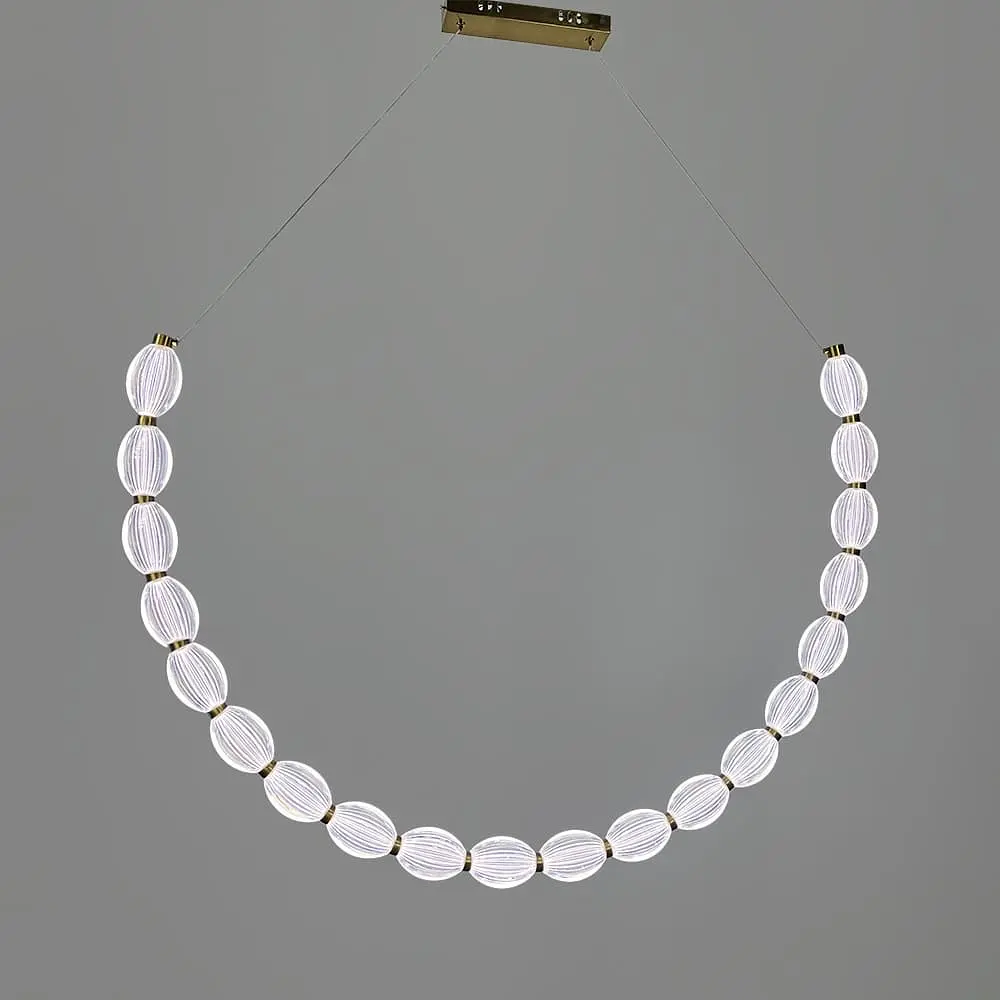 Дуговая Led люстра с 20 прозрачными рельефными шариками в корпусе 140 см Line F | Ст. MJ344-1400L AB+CL - фото 3