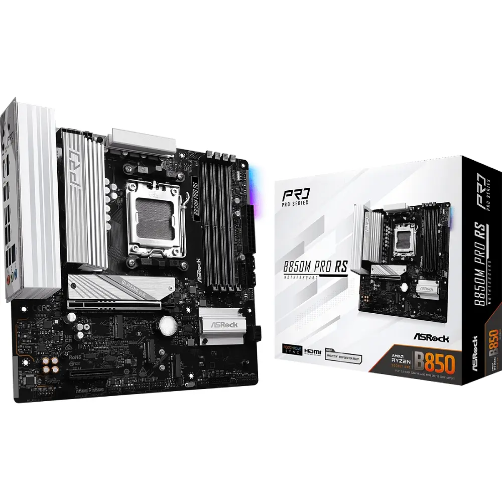 ASRock B850M Pro RS (AM5/B850, 4*DDR5, PCIex16, HDMI/DP, 4xSATAІІІ,3xM.2, 2.5GLan, mATX) - фото 5