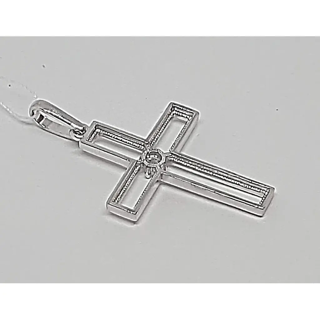 Срібний хрест Лазурит з фианитом. 36045Р - фото 3