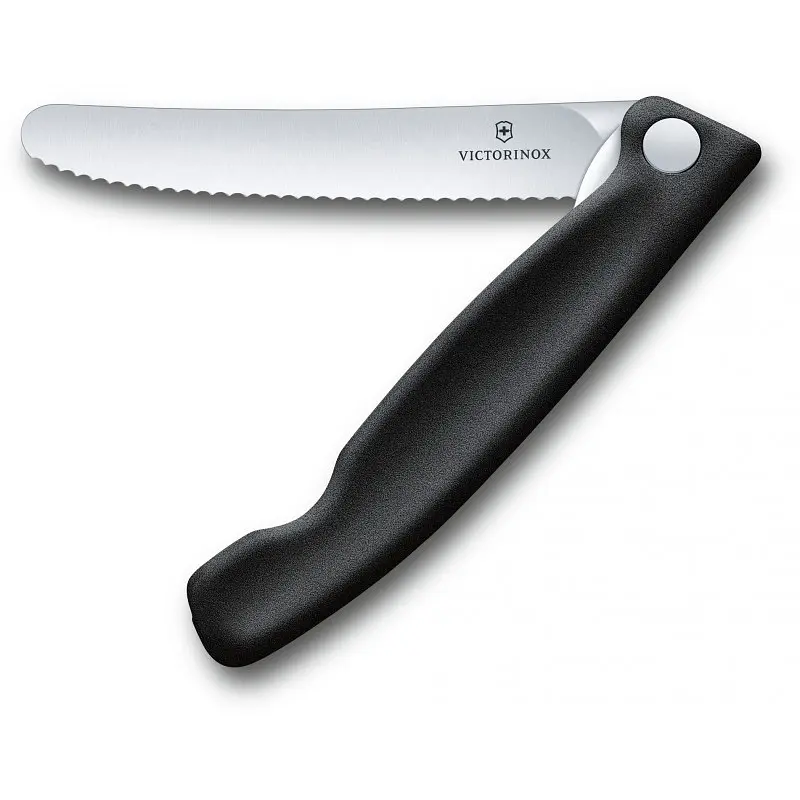 Кухонний ніж Victorinox SwissClassic Foldable Paring лезо 11см хвил. з чорн. ручкою (блістер) - фото 2