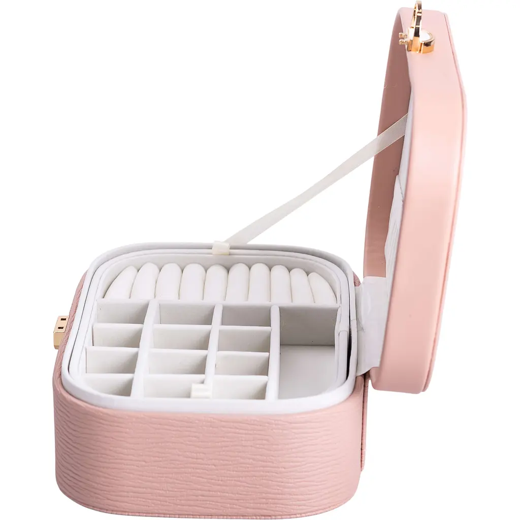 Скринька-органайзер для прикрас Yiwu із замком 26х18х9.5 см рожева HP-5-1P - фото 4