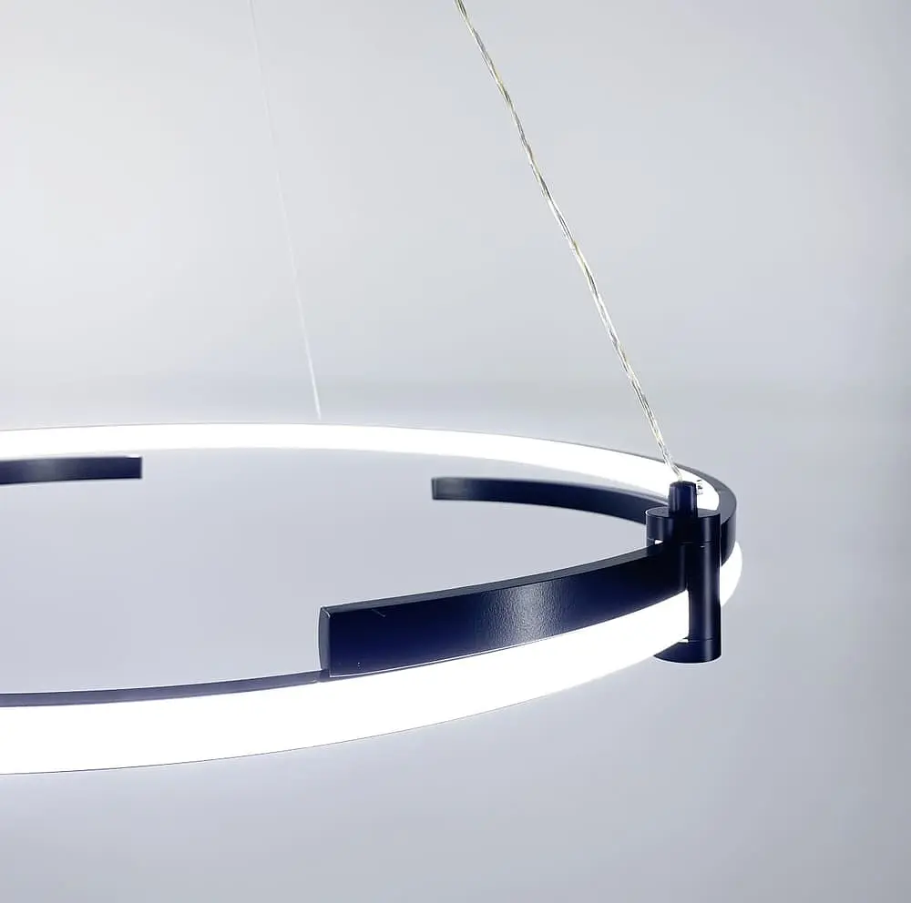 LED люстра в черном кольцевом каркасе Ø 80 см Line F | Ст. SGA18-800 BK - фото 4