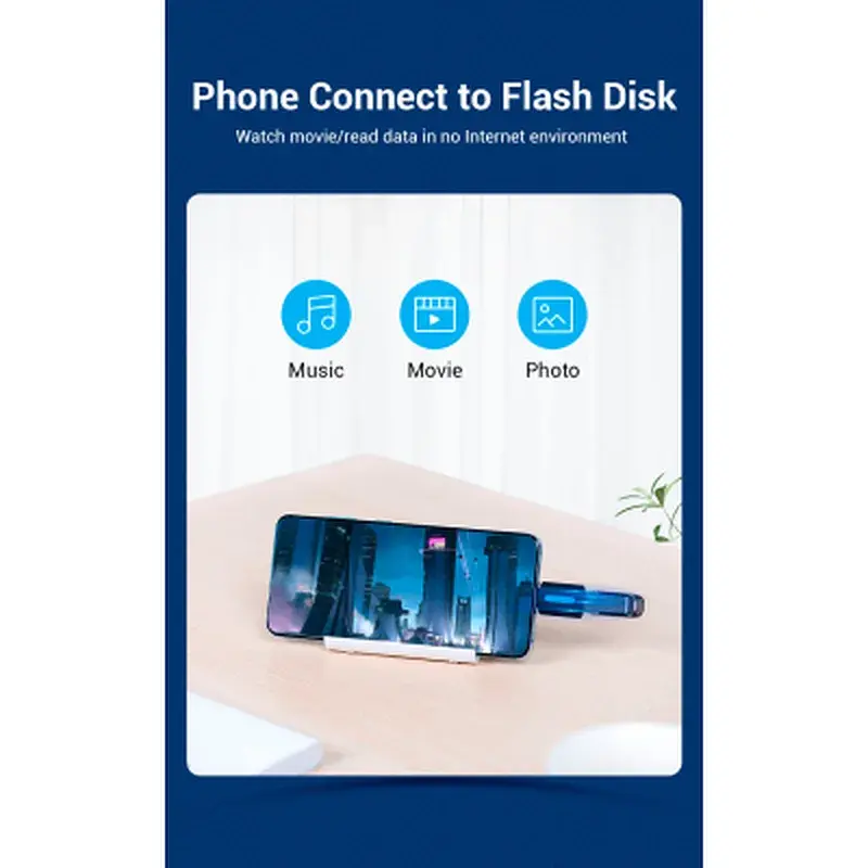 Перехідник OTG USB 2.0 AF to USB-C Vention (CDTB0) - фото 4