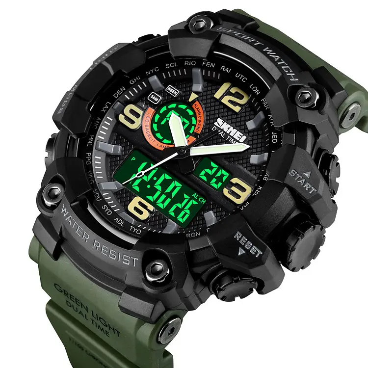 Чоловічий наручний годинник 1520AG Black-Military Wristband. Skmei acs0030705 - фото 2