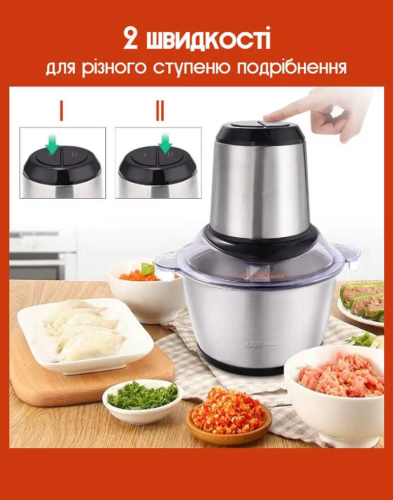 Подрібнювач для кухні Crownberg MultiFunction Food Blender 500 Вт з металічною чашою Black - фото 4
