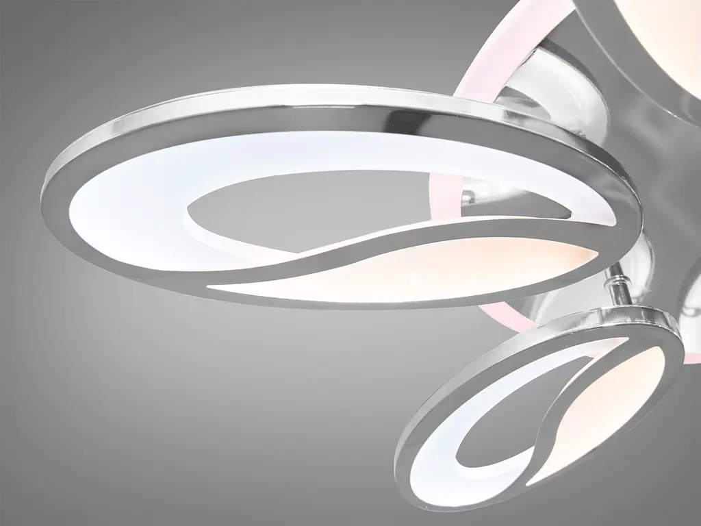 Пристельная плоская лед люстра с пультом, димером, подсветкой, 105W. - фото 4