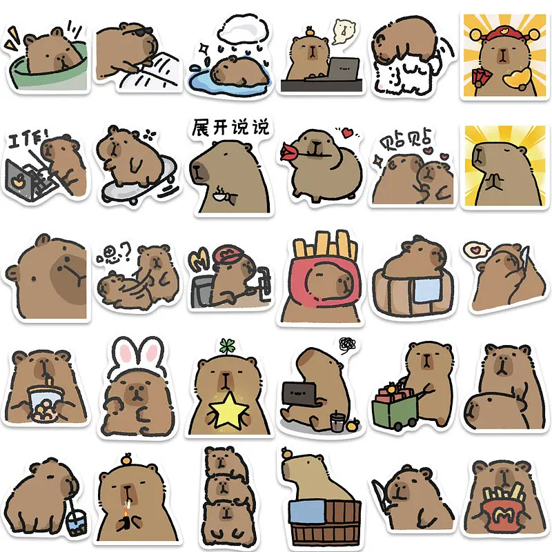 Стікерпак Набір наклейок GeekLand Капібара 60 штук - фото 3