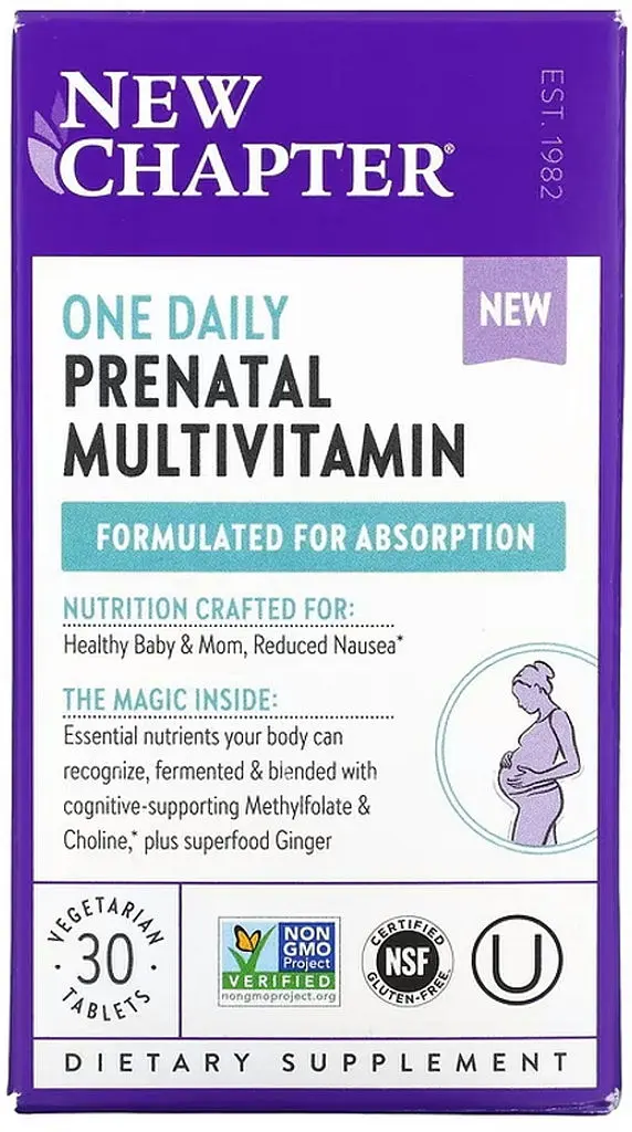 Вітаміни та мінерали New Chapter One Daily Prenatal Multivitamin, 30 таблеток - фото 3