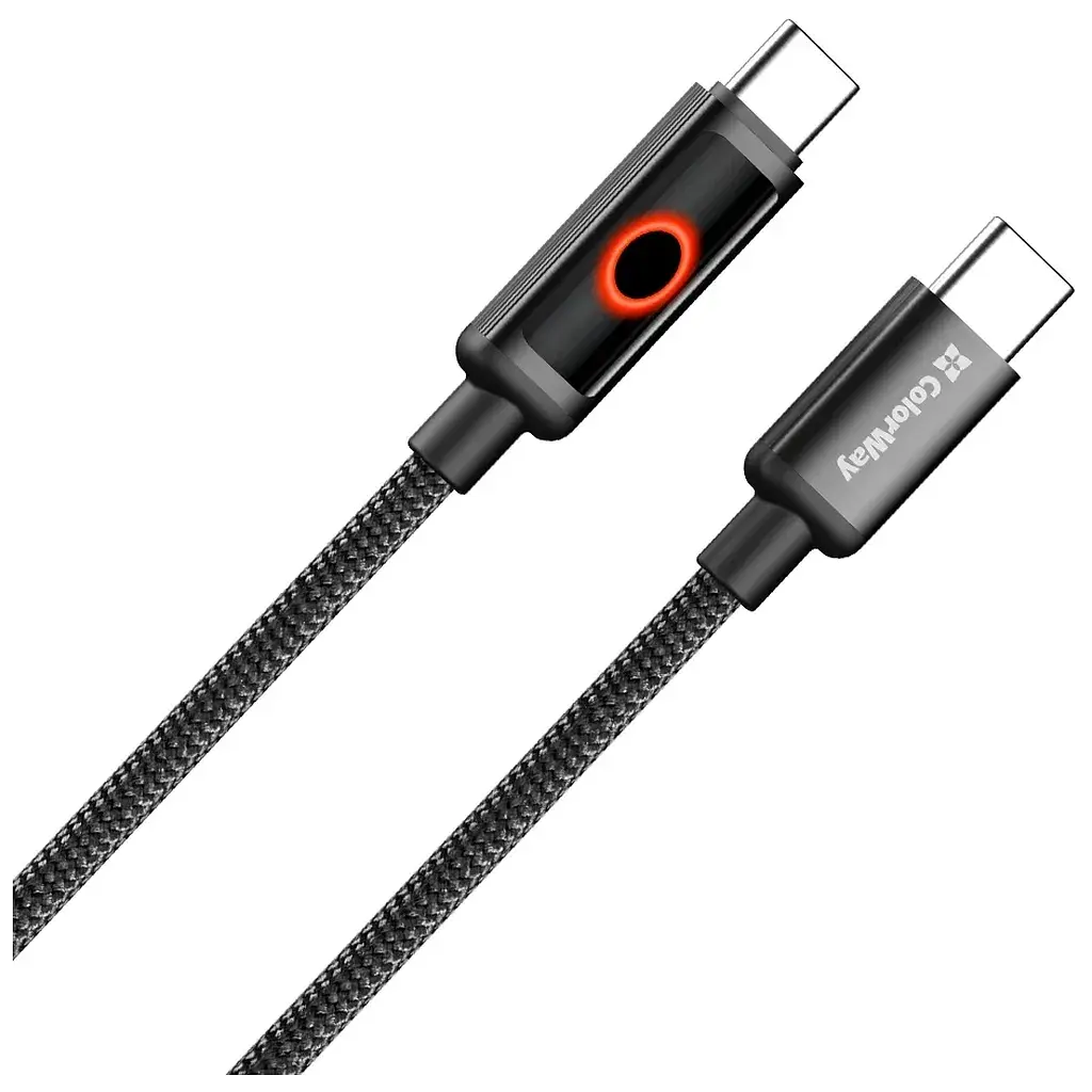 Дата кабель USB-C to USB-C 1.0m 3A PD60W black ColorWay (CW-CBPDCC103-BK) - фото 2