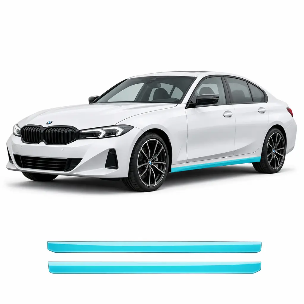 Антигравійна захисна бронеплівка за лекалами для BMW 3 Series G20 facelift 2022- нижня зона кузова та пороги