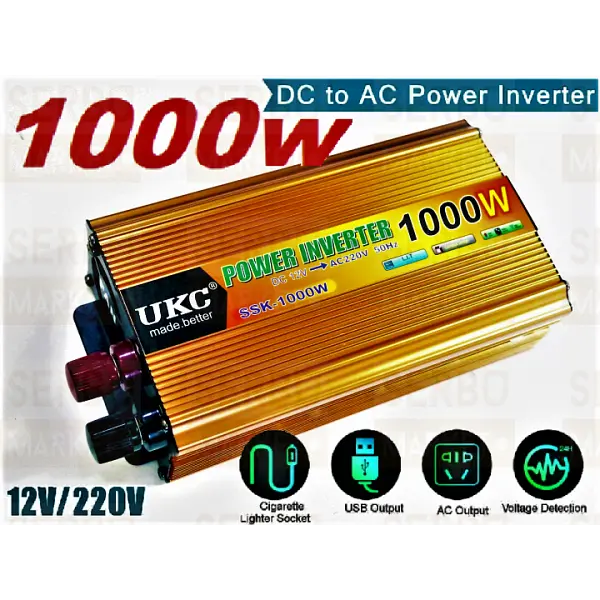 Универсальный автомобильный инвертор UKC 12V/220V 1000W преобразователь напряжения - фото 8