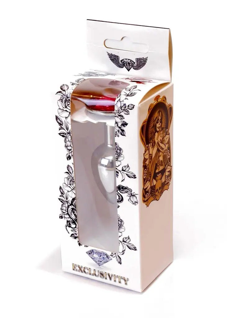 Металева анальна пробка з кристалом Boss Jewellery 7х2.7 см (фуксія) - фото 9