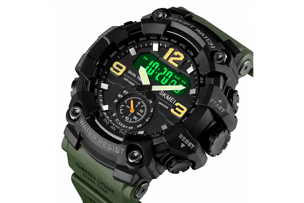Наручний годинник чоловічий Skmei 1637 Army Green, 1637AG (18439) - фото 3