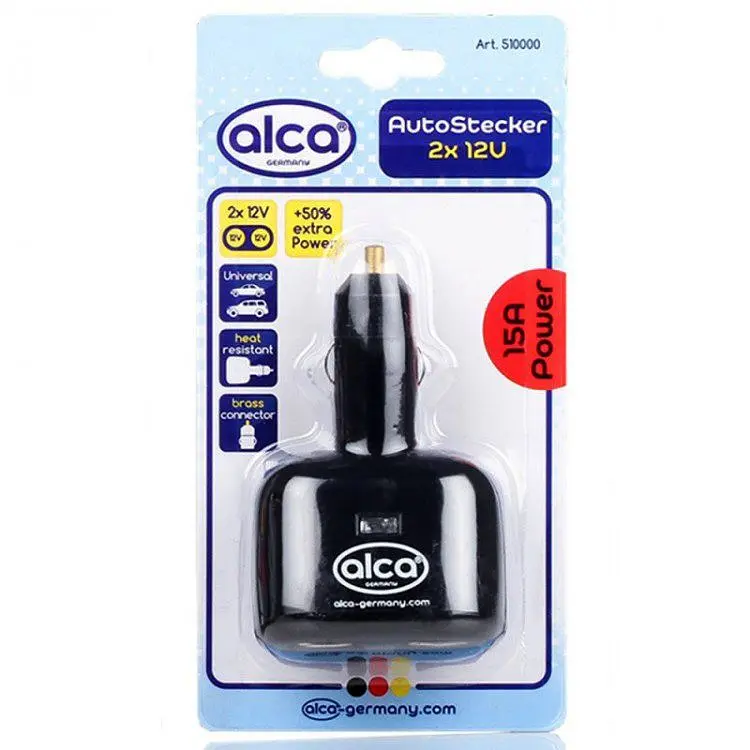 Розгалужувач прикурювача Alca на 2 гнізда 12V Оригинал (510 000) - фото 3
