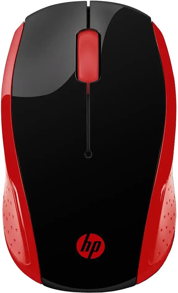 Компьютерная мышка беспроводная HP 200 3 кн. 1000 dpi черно-красная (2HU82AA) - фото 2
