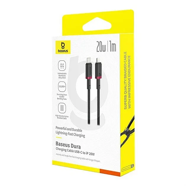 Кабель Baseus Dura Series Cable Type-C to Lightning 20W 1m P10377800U01-01 Black-Red - фото 3