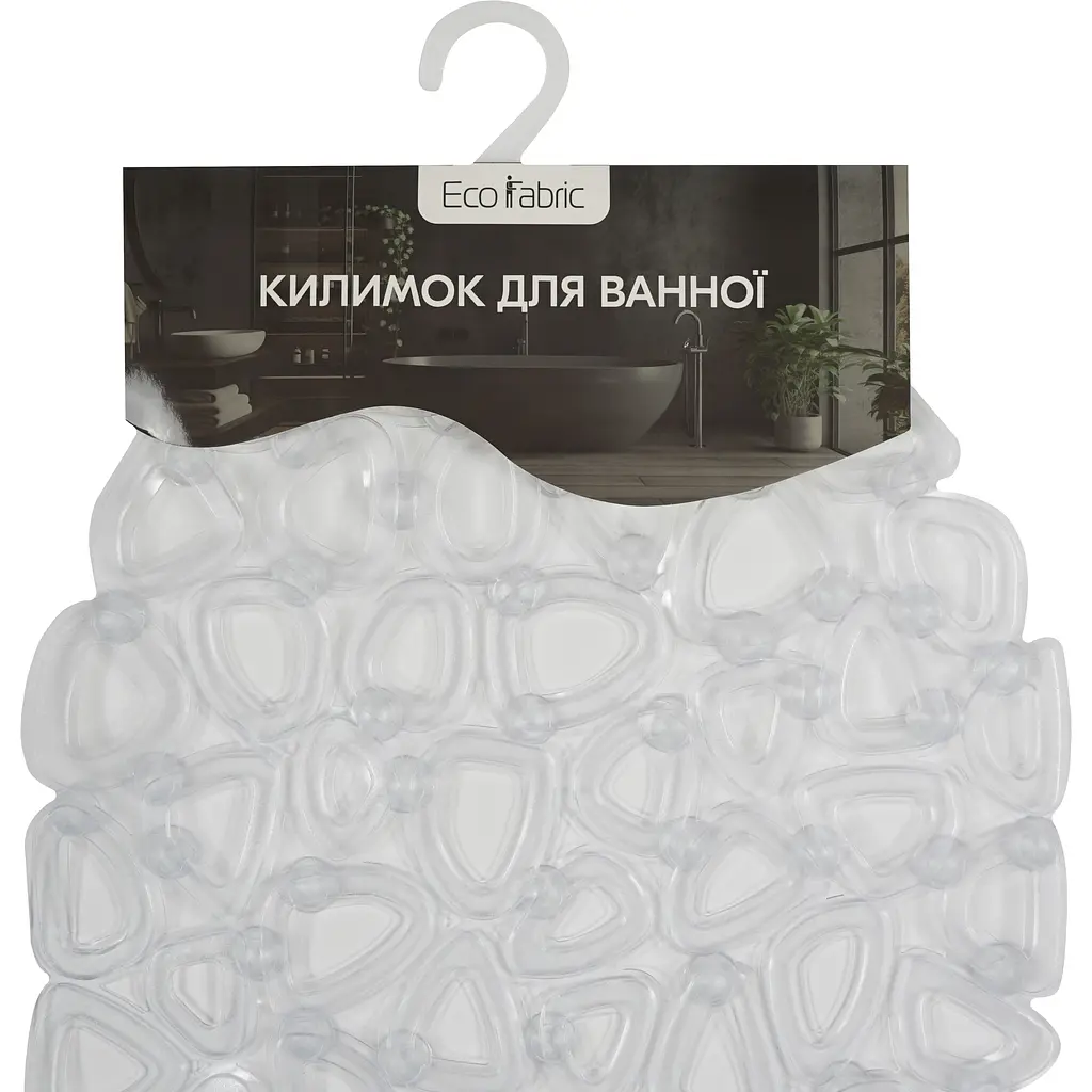 Килимок для ванної Eco Fabric Бублики 68х34 см прозоро-білий (6834-005) - фото 5