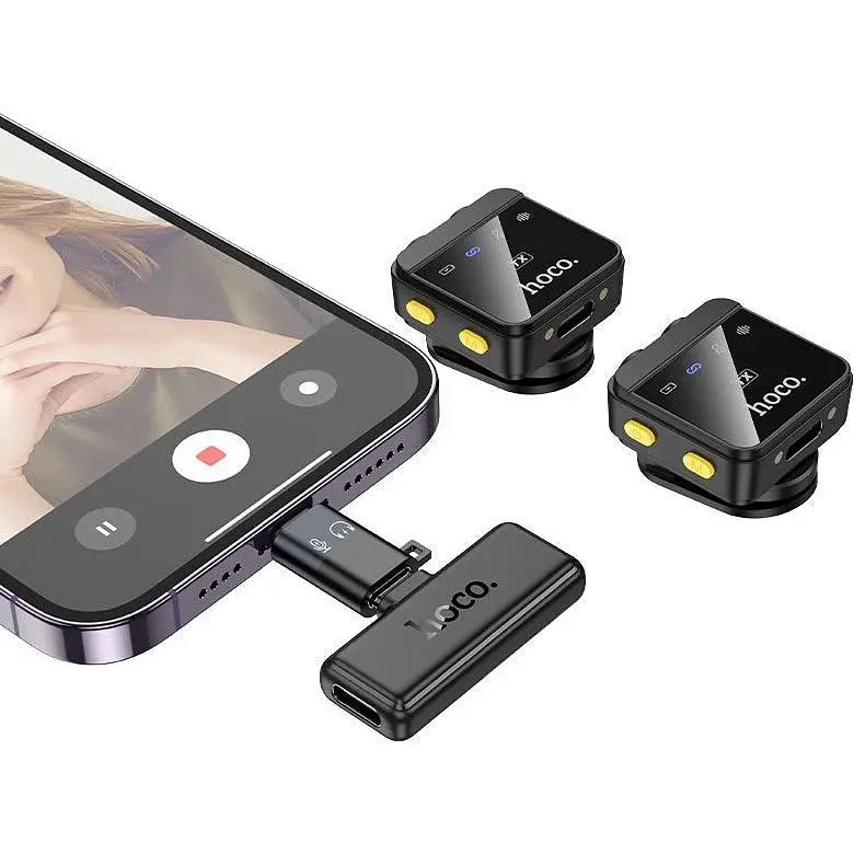 Мікрофонна радіосистема Hoco L17 Lightning/USB-C Black (6942007645997) [158600] - фото 7