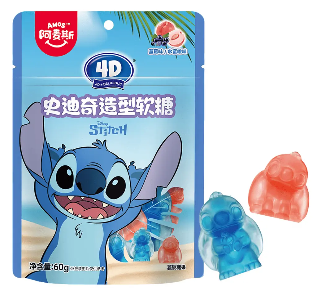 Желейні цукерки Amos Stitch 4D Gummy Candy Blueberry Peach 60г - фото 2