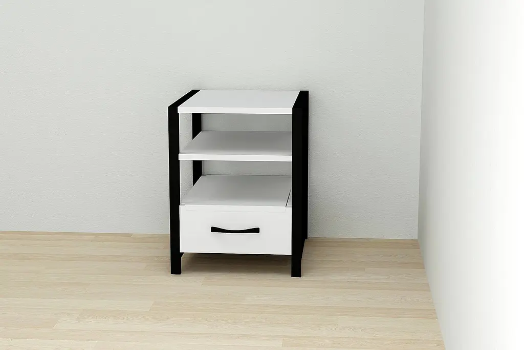 Тумба универсальная Ferrum-decor Вивьен 1/1 50x41x40 черный ДСП Белый 16мм (FRD-104139) - фото 2