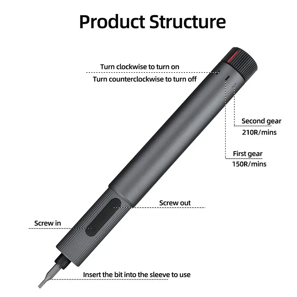 Електрична викрутка DUKA E2 Electric Screwdriver (ATuMan E2) набір 25 в 1 - фото 10