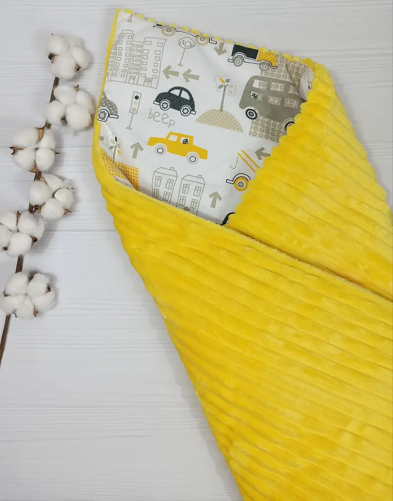 Плед для немовлят із знімним утеплювачем та подушка a.l.babybox Машинки в місті Жовтий - фото 2