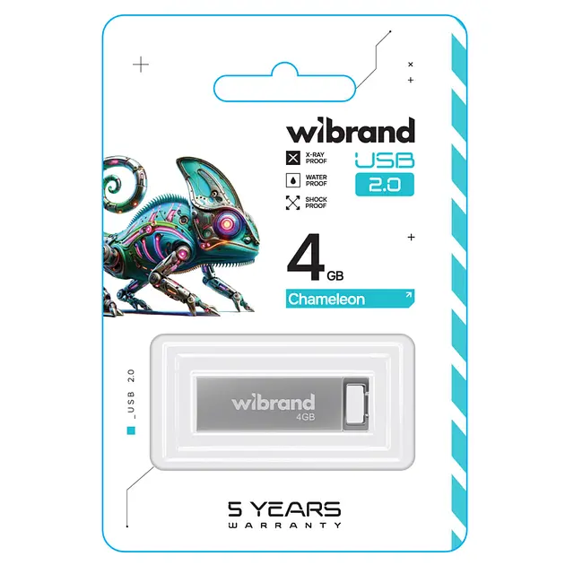 USB Flash Wibrand USB 2.0 Chameleon 4Gb Silver - фото 2
