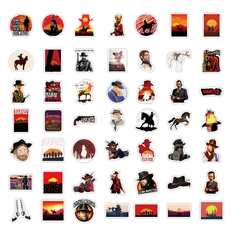 Стікерпак RDR2 Набір наклейок GeekLand Red Dead Redemption 50 штук - фото 2