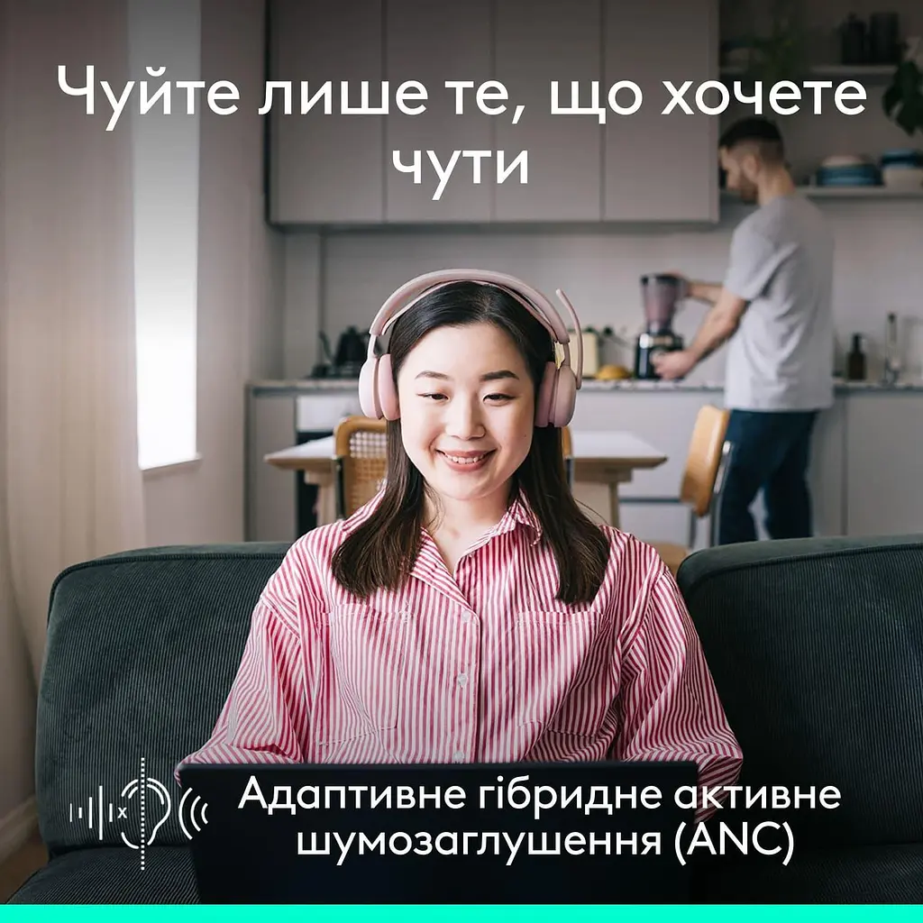 Гарнітура Logitech ZONE Wireless 2 ES Headset Rose (981-001510) - фото 2